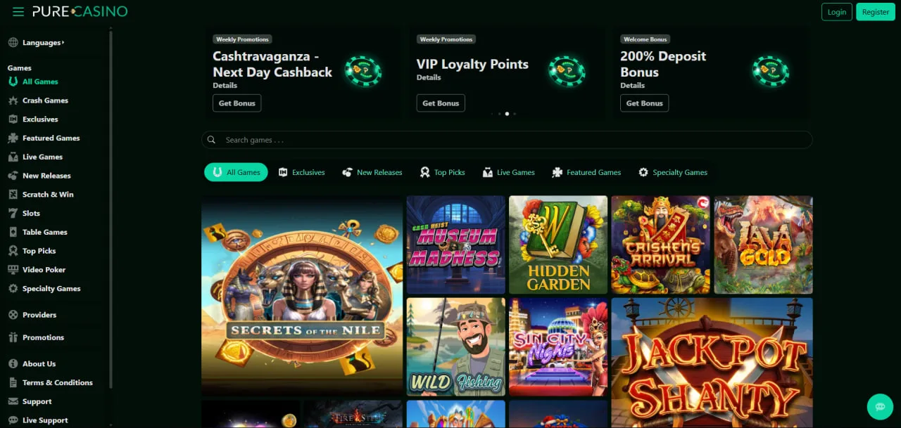review Pure Casino logo