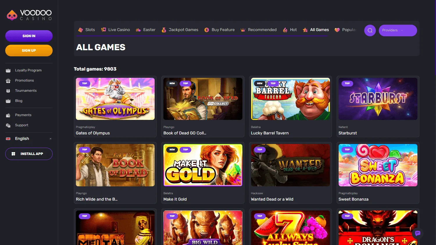 review Voodoo Casino logo
